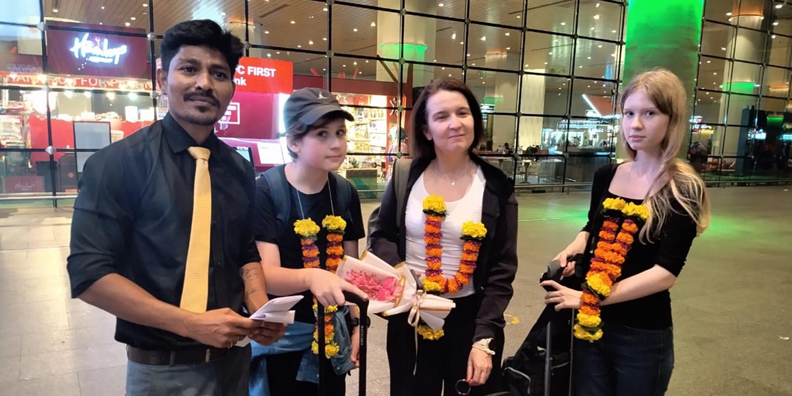 tourists at airport